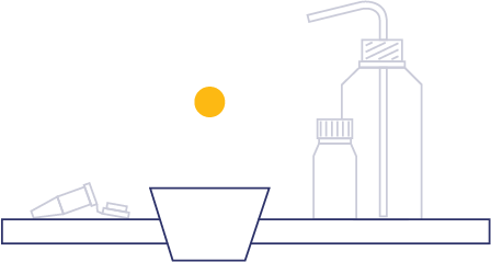 Icon of ball falling through funnel